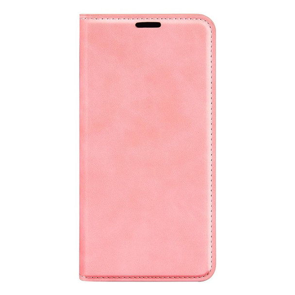 For OPPO A58 Retro-skin Magnetic Suction Leatherette Phone Case(Pink)