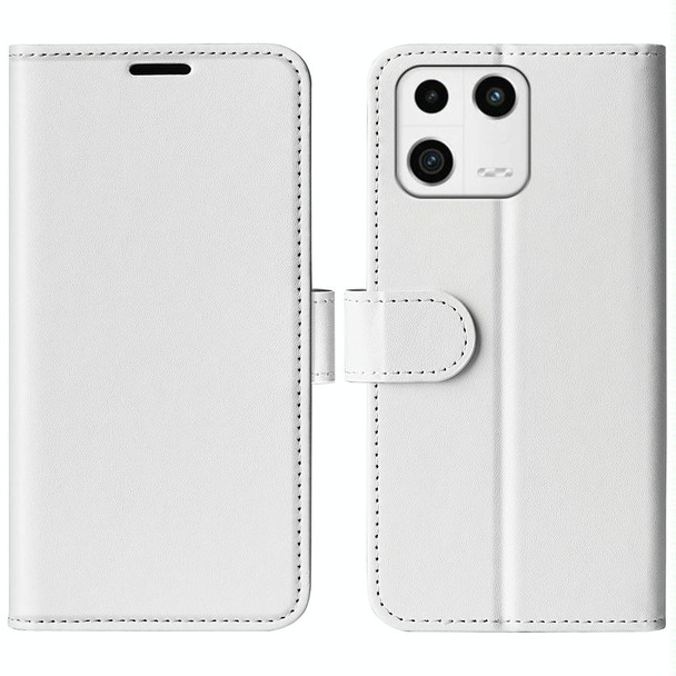 For Xiaomi 13 R64 Texture Horizontal Flip Leather Phone Case(White)