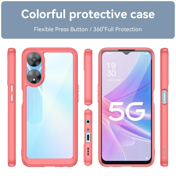 For OPPO A58 Colorful Series Acrylic + TPU Phone Case(Black)