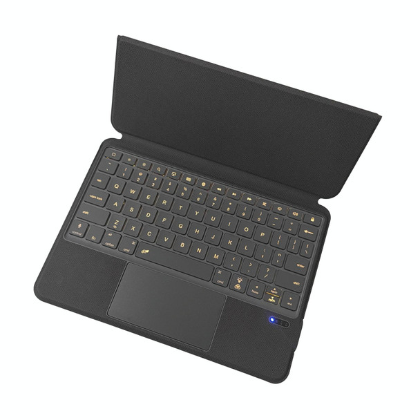 P3125-6D Backlight Bluetooth Keyboard Leather Case with Touch Pad for iPad Air 5 10.9 2022 / Air 4 10.9 2020 / iPad Pro 11 2022/2021/2020/2018(Black)