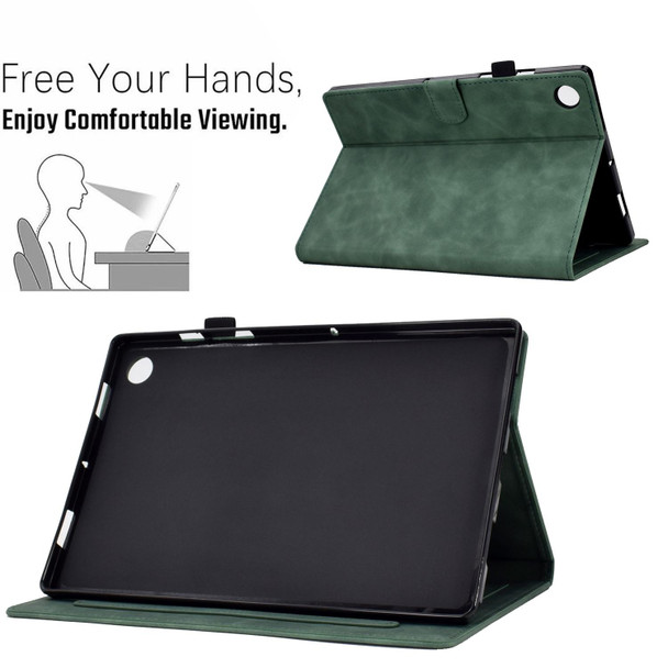 For Huawei Matepad SE 10.4 2022 Embossed Smile Flip Leatherette Tablet Case(Green)
