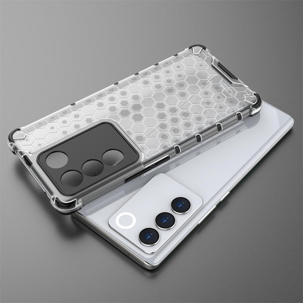 For vivo V27e Shockproof Honeycomb Phone Case(White)