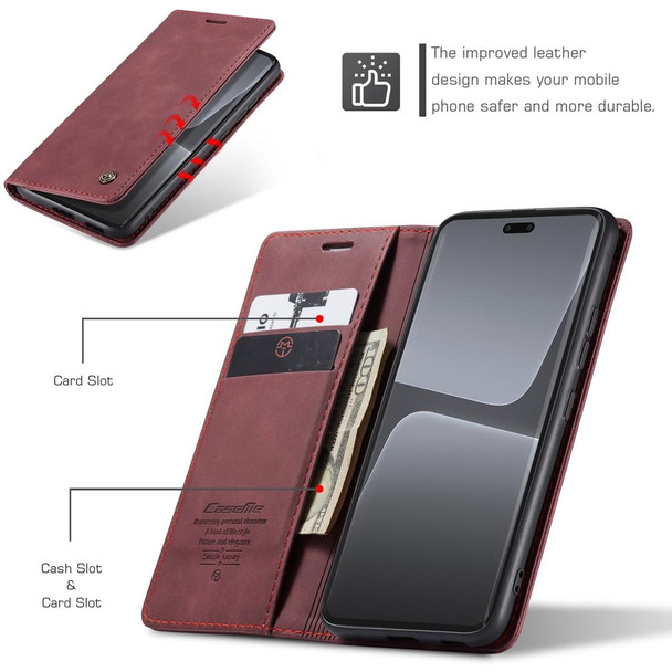 For Xiaomi 13 Lite CaseMe 013 Multifunctional Horizontal Flip Leather Phone Case(Wine Red)