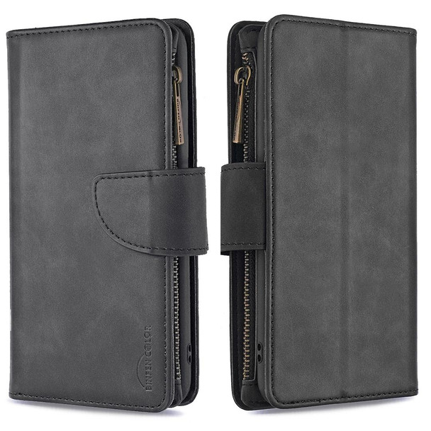 iPhone XS Max Skin Feel Detachable Magnetic Zipper Horizontal Flip PU Leather Case with Multi-Card Slots & Holder & Wallet & Photo Frame & Lanyard(Black)