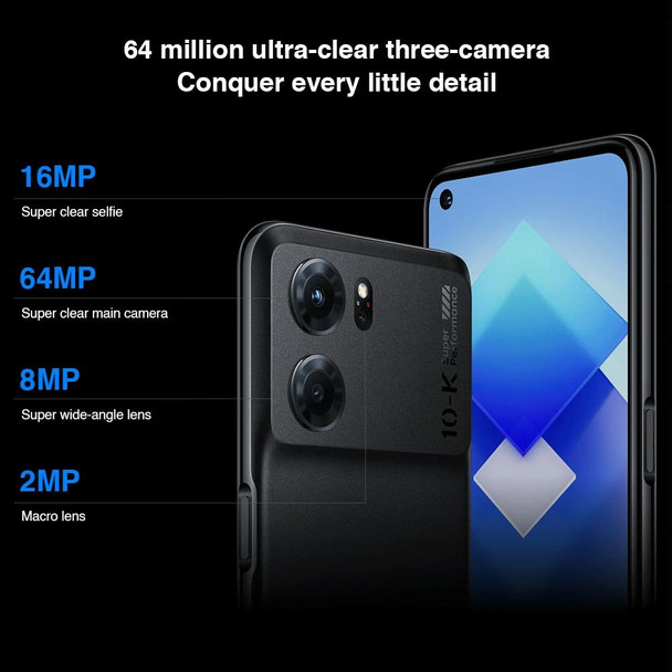 OPPO K10 5G, 8GB+128GB, 64MP Camera, Chinese Version, Triple Rear Cameras, Side Fingerprint Identification, 6.59 inch ColorOS 12.1 Dimensity 8000-MAX Octa Core up to 2.75Ghz, Network: 5G, Support Google Play(Black)