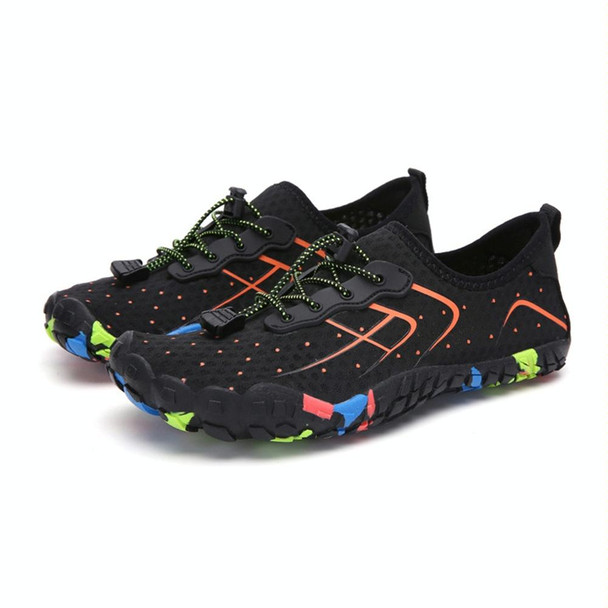 1888 Outdoor Hiking Sports and Anti-skid Wading Shoes, Size:39(Black Orange)