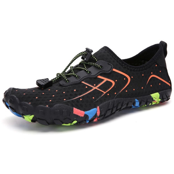 1888 Outdoor Hiking Sports and Anti-skid Wading Shoes, Size:45(Black Orange)