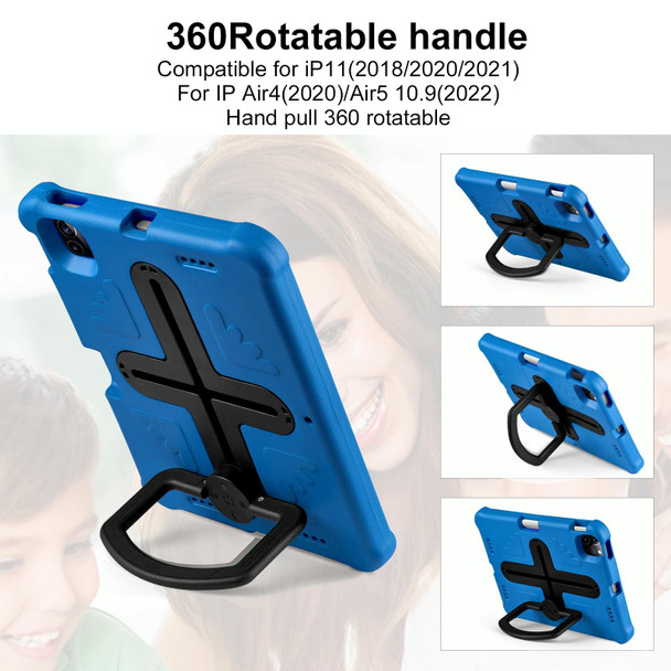 Shield 360 Rotation Handle EVA Shockproof PC Tablet Case For iPad Pro 11 2018/2020/2021/Air 4/Air 5 10.9(Blue Black)