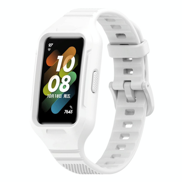 For Redmi Band 2 Dotted Plaid Color Buckle Integrated Watch Band(White)