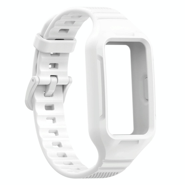 For Redmi Band 2 Dotted Plaid Color Buckle Integrated Watch Band(White)