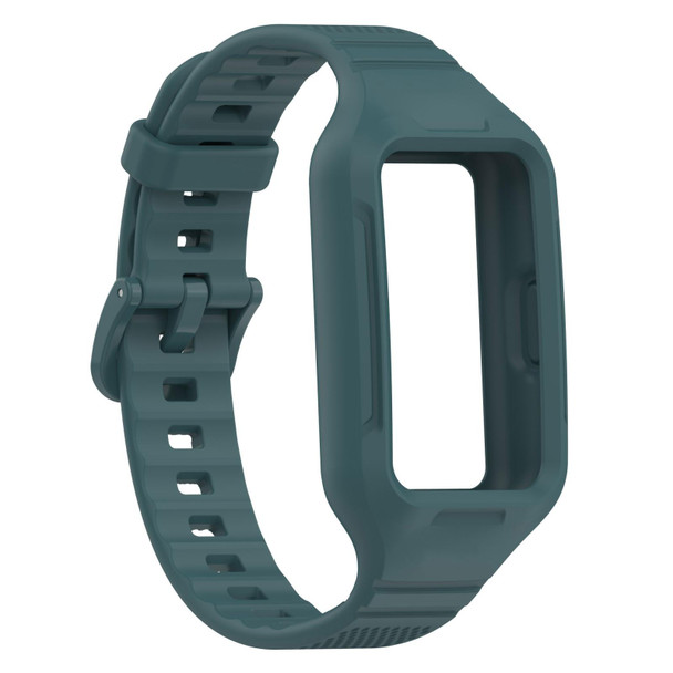 For Redmi Band 2 Dotted Plaid Color Buckle Integrated Watch Band(Dark Cyan)