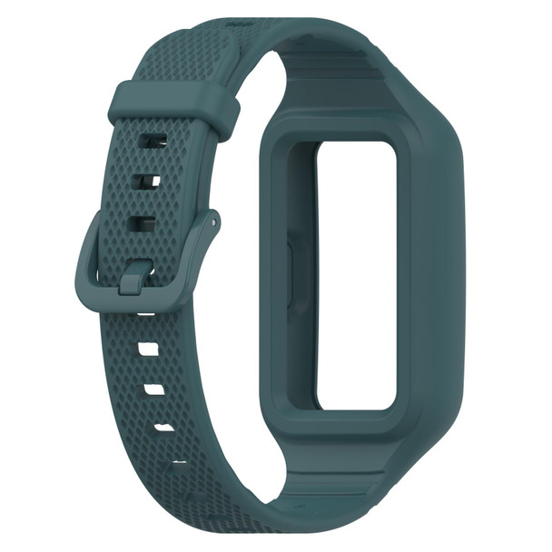 For Redmi Band 2 Dotted Plaid Color Buckle Integrated Watch Band(Dark Cyan)