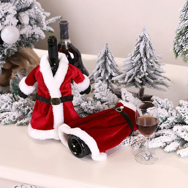 2 PCS Christmas Red Wine Bottle Cover Wine Bottle Decoration Creative Wine Bag(Dress)