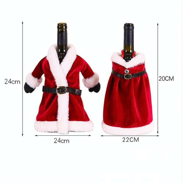 2 PCS Christmas Red Wine Bottle Cover Wine Bottle Decoration Creative Wine Bag(Dress)