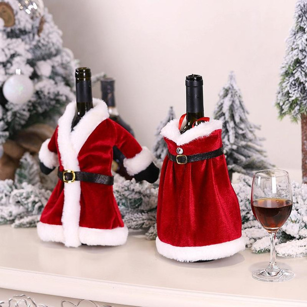2 PCS Christmas Red Wine Bottle Cover Wine Bottle Decoration Creative Wine Bag(Dress)