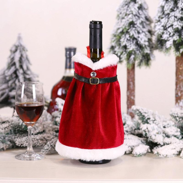 2 PCS Christmas Red Wine Bottle Cover Wine Bottle Decoration Creative Wine Bag(Skirt)