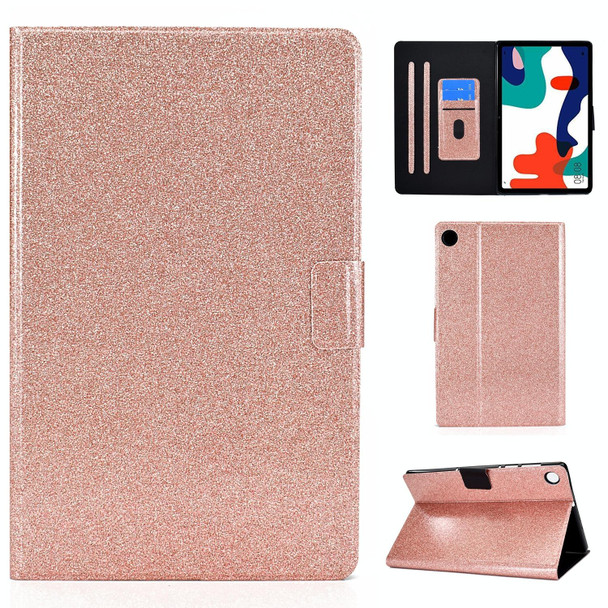 For Huawei MatePad 10.4 2022 Glitter Powder Leatherette Tablet Case(Rose Gold)