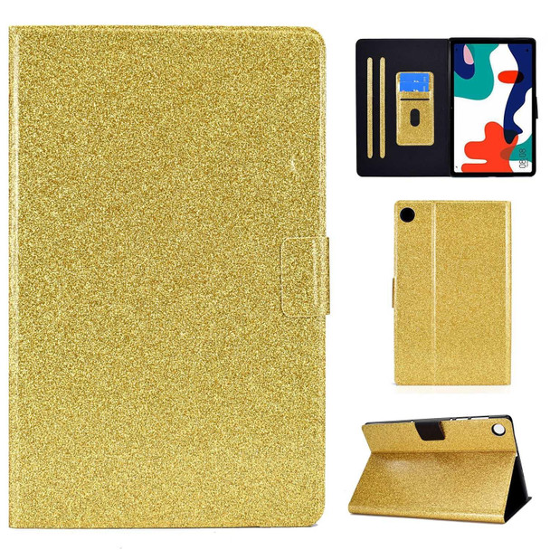 For Huawei MatePad 10.4 2022 Glitter Powder Leatherette Tablet Case(Gold)