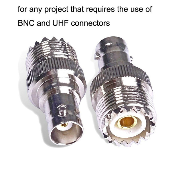 BNC Female Jack To UHF PL-259 Female Straight Type RF Coax Adapter Connector