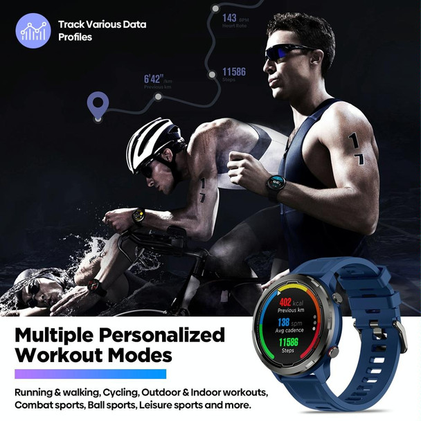 Zeblaze Stratos 2 Lite 1.32 inch IPS Screen 5 ATM Waterproof GPS Smart Watch, Support Heart Rate Monitoring / Sports Mode(Black)
