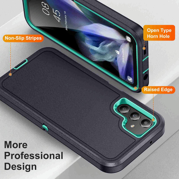For Samsung Galaxy A14 5G Life Waterproof Rugged Phone Case(Dark Blue + Light Blue)
