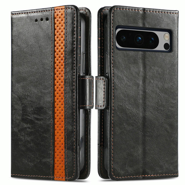 For Google Pixel 8 Pro CaseNeo Splicing Dual Magnetic Buckle Leatherette Phone Case(Black)