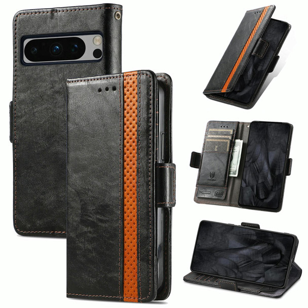 For Google Pixel 8 Pro CaseNeo Splicing Dual Magnetic Buckle Leatherette Phone Case(Black)