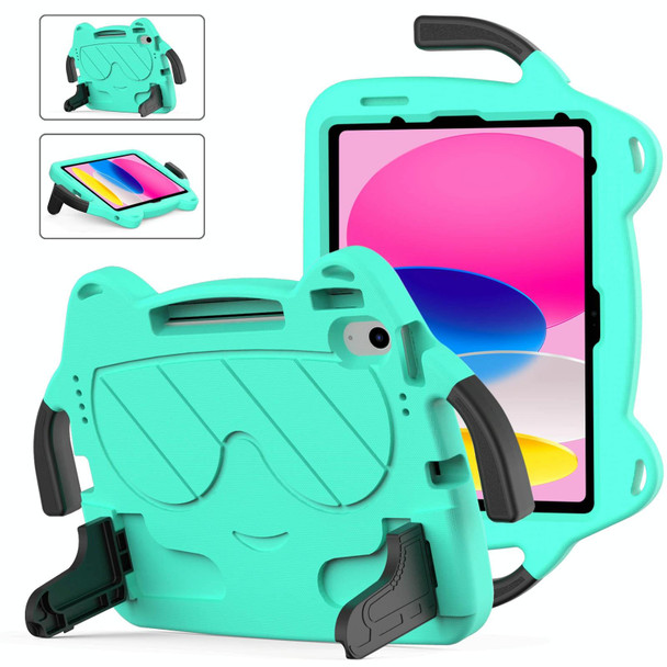 For iPad 10th Gen 10.9 2022 Ice Baby EVA Shockproof Hard PC Tablet Case(Mint Green+Black)