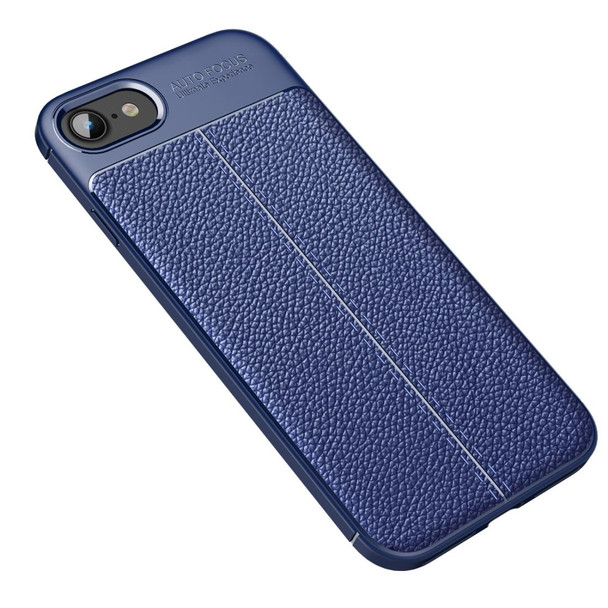 iPhone SE 2022 / SE 2020 Litchi Texture TPU Shockproof Case(Navy Blue)