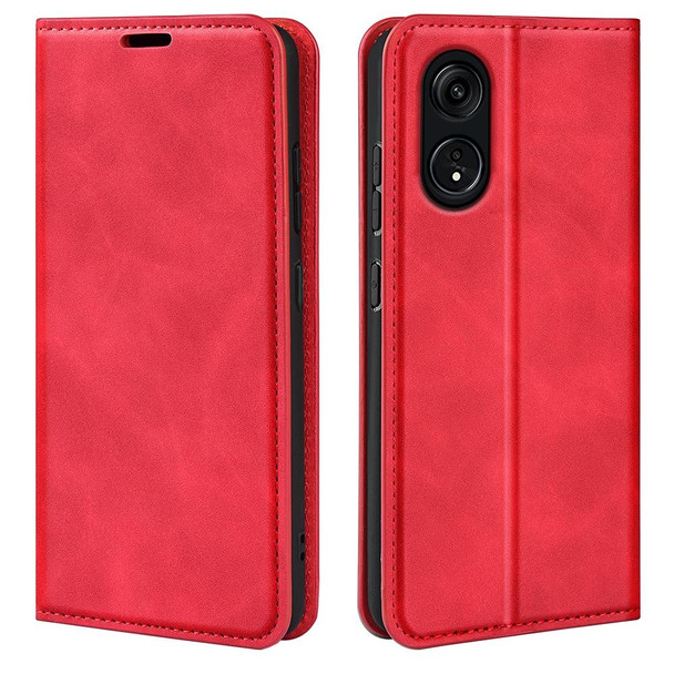 For OPPO A1 Pro 5G / Reno8 T 5G Retro-skin  Magnetic Suction Leatherette Phone Case(Red)