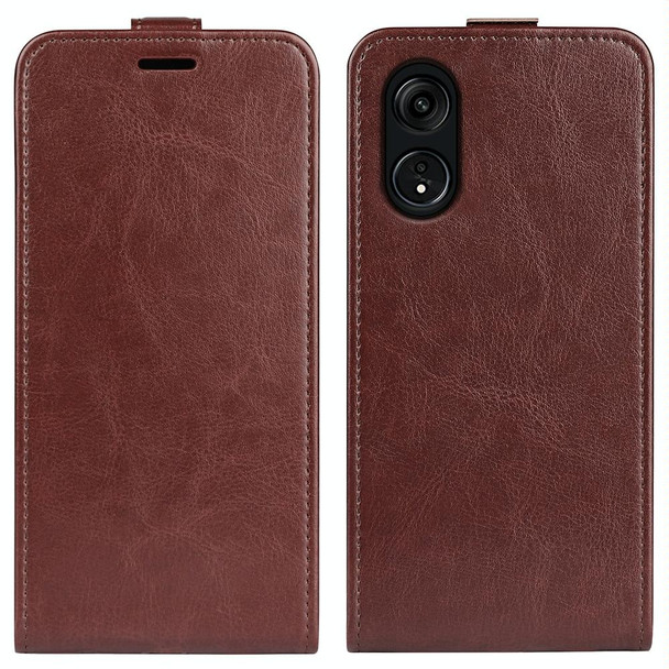 For OPPO A1 Pro 5G / Reno8 T 5G R64 Texture Single Vertical Flip Leatherette Phone Case(Brown)