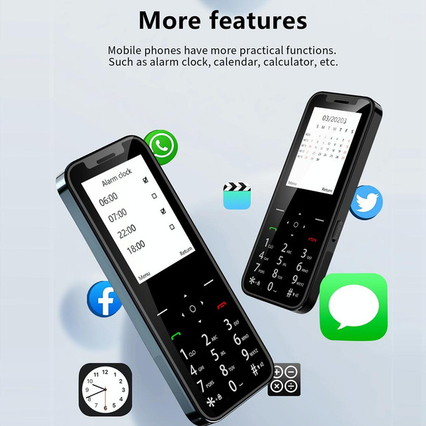 SERVO X4 Mini Mobile Phone, English Key, 2.4 inch, MTK6261D, 21 Keys, Support Bluetooth, FM, Magic Sound, Auto Call Record, Torch, Blacklist,GSM, Quad SIM (Black)