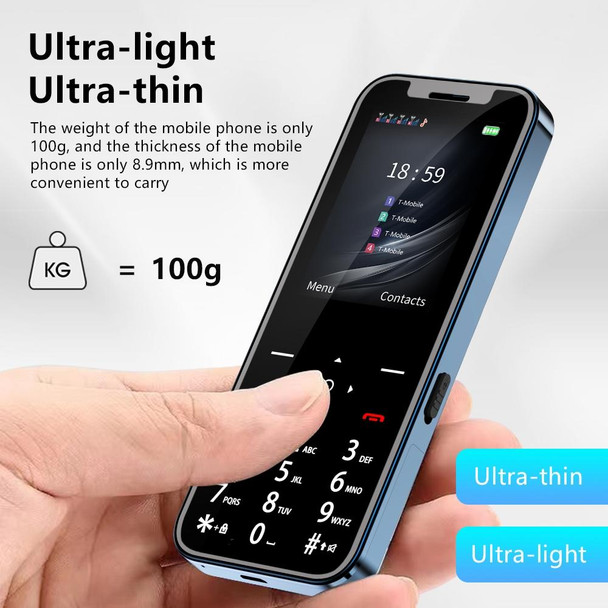 SERVO X4 Mini Mobile Phone, English Key, 2.4 inch, MTK6261D, 21 Keys, Support Bluetooth, FM, Magic Sound, Auto Call Record, Torch, Blacklist,GSM, Quad SIM (Blue)