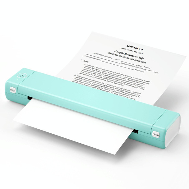 M08F Bluetooth Wireless Handheld Portable Thermal Printer(Green A4 Version)