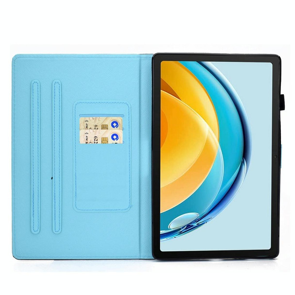 For Huawei Matepad SE 10.4 2022 Colored Drawing Stitching Flip Leatherette Tablet Case(Flower Tower)