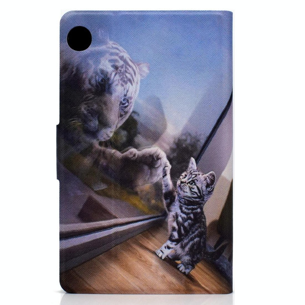 For Huawei Matepad SE 10.4 2022 Electric Pressed Colored Drawing Leatherette Tablet Case(Cat and Tiger)