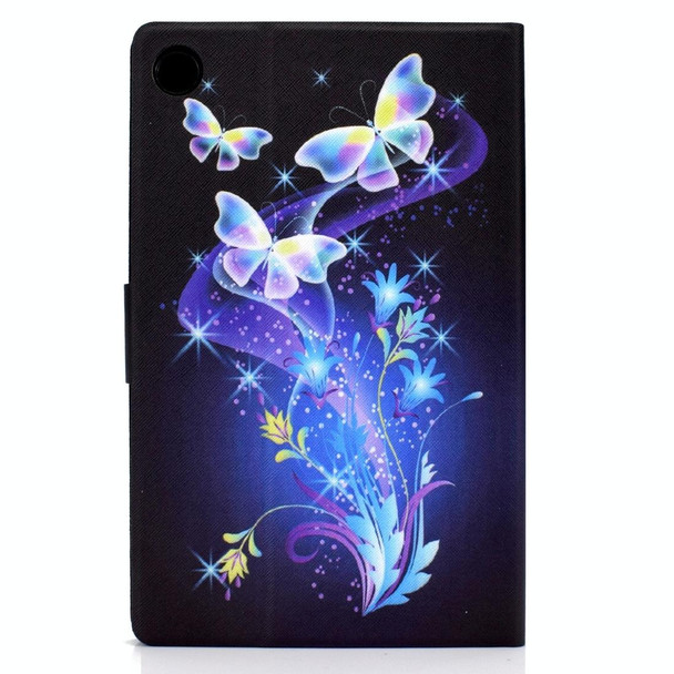 For Huawei Matepad SE 10.4 2022 Electric Pressed Colored Drawing Leatherette Tablet Case(Butterflies Flower)