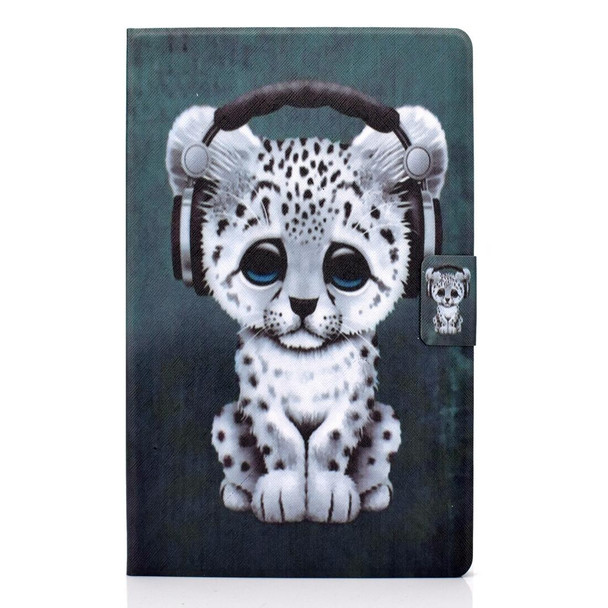 For Huawei Matepad SE 10.4 2022 Electric Pressed Colored Drawing Leatherette Tablet Case(Music Leopard)