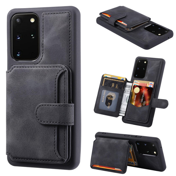 For Samsung Galaxy S20+ Feel Dream Anti-theft Brush Shockproof Portable Skin Card Bag Phone Case(Black)