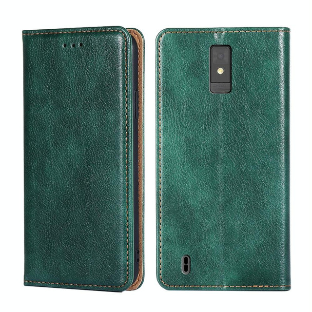 For ZTE Blade A32 Gloss Oil Solid Color Magnetic Leather Phone Case(Green)