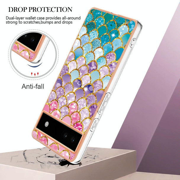 For Google Pixel 6a Electroplating IMD TPU Phone Case(Colorful Scales)