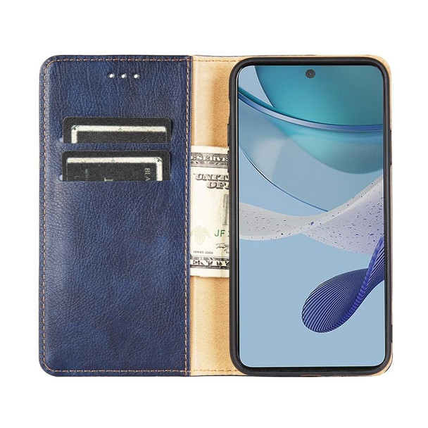 For Tecno Camon 18 / 18P Gloss Oil Solid Color Magnetic Leatherette Phone Case(Blue)