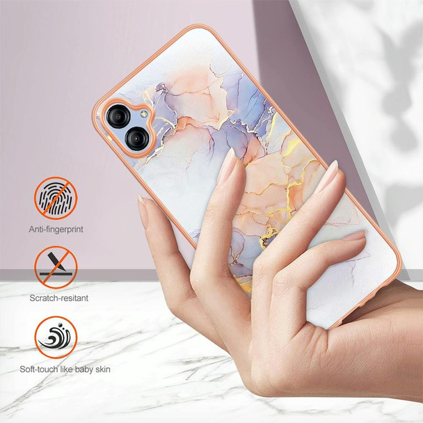 For Samsung Galaxy A04e Electroplating IMD TPU Phone Case(White Marble)