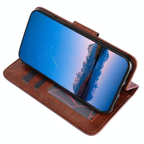 For Tecno Pop 6 Pro Crystal Texture Leatherette Phone Case(Brown)