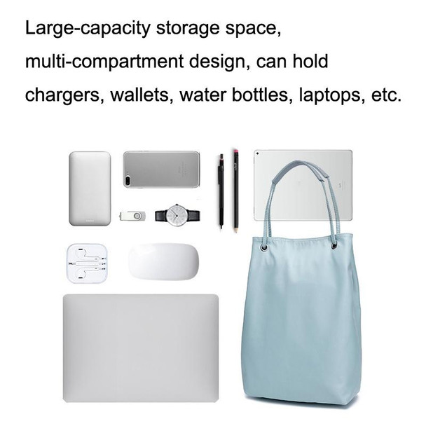 For Apple Macbook Shoulder / Handheld / Messenger Computer Bag, Size: Medium(Lake Blue+Gray Mouse Pad)