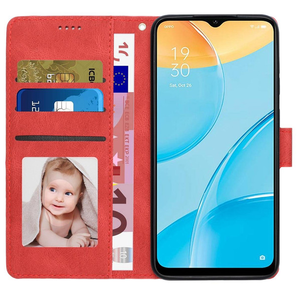 For OPPO A15 / A15s / A35 2021 Fantasy Skin-feel Calfskin Texture Leatherette Phone Case(Red)