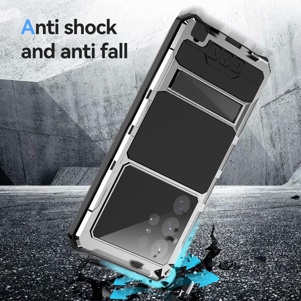 For Samsung Galaxy S22 Ultra 5G R-JUST RJ-56 3rd Gen Life Waterproof Dustproof Shockproof Phone Case(Silver)