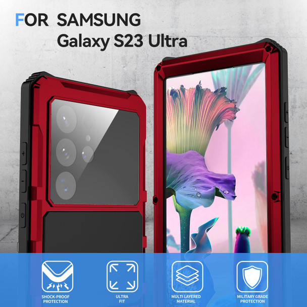 For Samsung Galaxy S23 Ultra 5G R-JUST RJ-56 3rd Gen Life Waterproof Dustproof Shockproof Phone Case(Red)