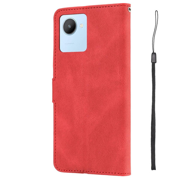 For Realme C30 4G / C30s / Narzo 50i Prime Fantasy Skin-feel Calfskin Texture Leatherette Phone Case(Red)