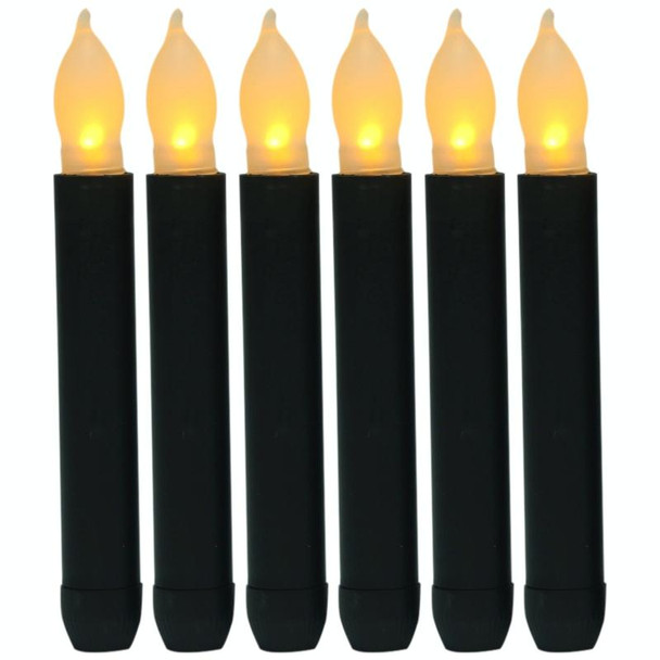 12pcs / Box LED Electronic Candle Lights Flameless Long Rod Christmas Candle, Spec:Flashing Yellow Light-Black